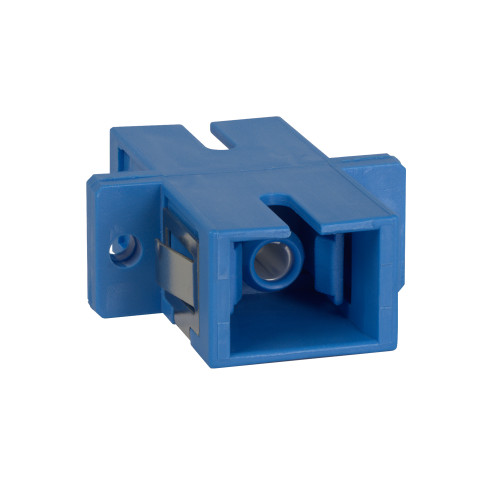 SC to SC Fiber Optic SC Mount with Simplex Adapter in Blue with Ceramic Sleeve SC to SC Fiber Optic SC Mount with Simplex Adapter in Blue with Ceramic Sleeve