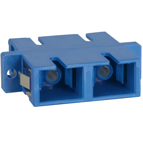 SC-SC Fiber Optic SC Mount Duplex Adapter in Blue with Ceramic Sleeve SC-SC Fiber Optic SC Mount Duplex Adapter in Blue with Ceramic Sleeve