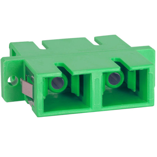 SC to SC Fiber Optic SC Mount with Duplex Adapter in Green with Ceramic Sleeve SC to SC Fiber Optic SC Mount with Duplex Adapter in Green with Ceramic Sleeve