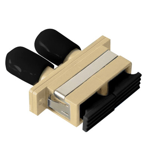 ST to SC Fiber Optic with Duplex Adapter in Beige with Metal Sleeve ST to SC Fiber Optic with Duplex Adapter in Beige with Metal Sleeve