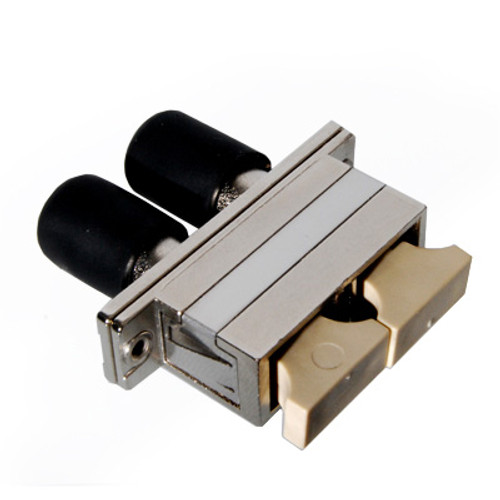 ST to SC Fiber Optic with Duplex Adapter in Metal with Metal Sleeve ST to SC Fiber Optic with Duplex Adapter in Metal with Metal Sleeve