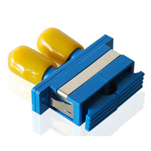 ST to SC Fiber Optic with Duplex Adapter in Blue with Ceramic Sleeve ST to SC Fiber Optic with Duplex Adapter in Blue with Ceramic Sleeve