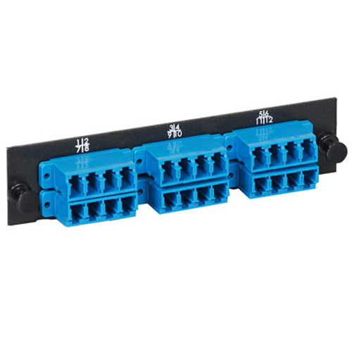 LC to LC Fiber Optic LGX Adapter Panel with Blue Singlemode Adapters for 24 Fibers LC to LC Fiber Optic LGX Adapter Panel with Blue Singlemode Adapters for 24 Fibers