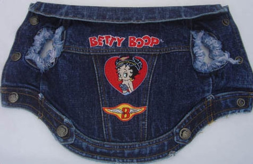 Betty Boop Biker Dog Denim Jean Jacket
