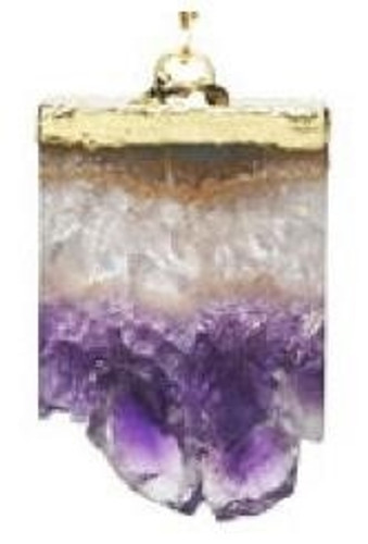Amethyst Slice Dog Collar Charm