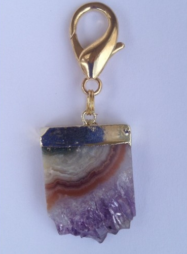 Amethyst Slice Dog Collar Charm