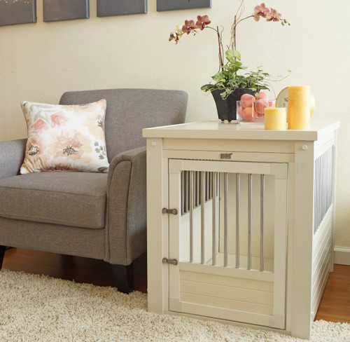 Designer Dog Crate - Antique White