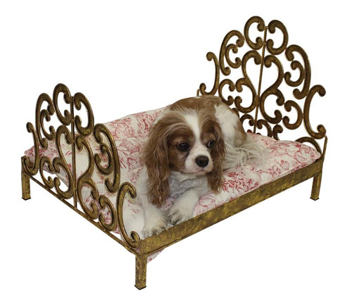 italian gold scroll dog bed