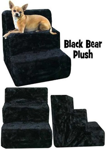 plush black bear pet steps
