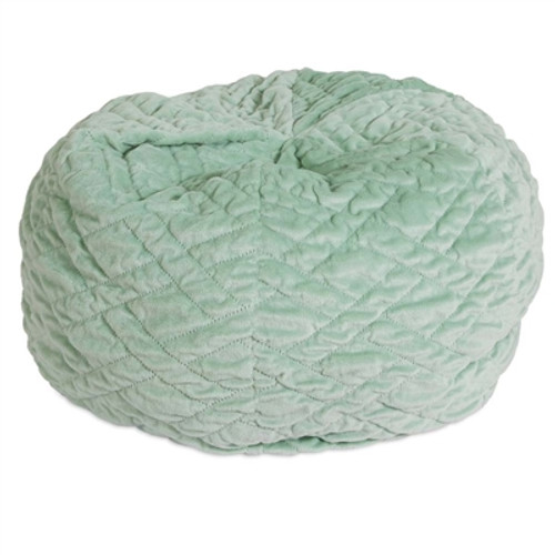 green quilted beanbag style dog bed